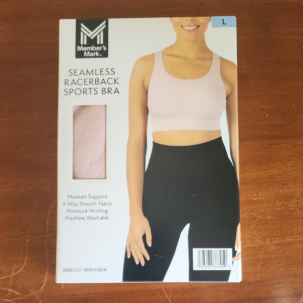 Pink Seamless Racerback Sports Bra Light Support